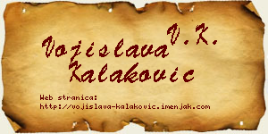 Vojislava Kalaković vizit kartica